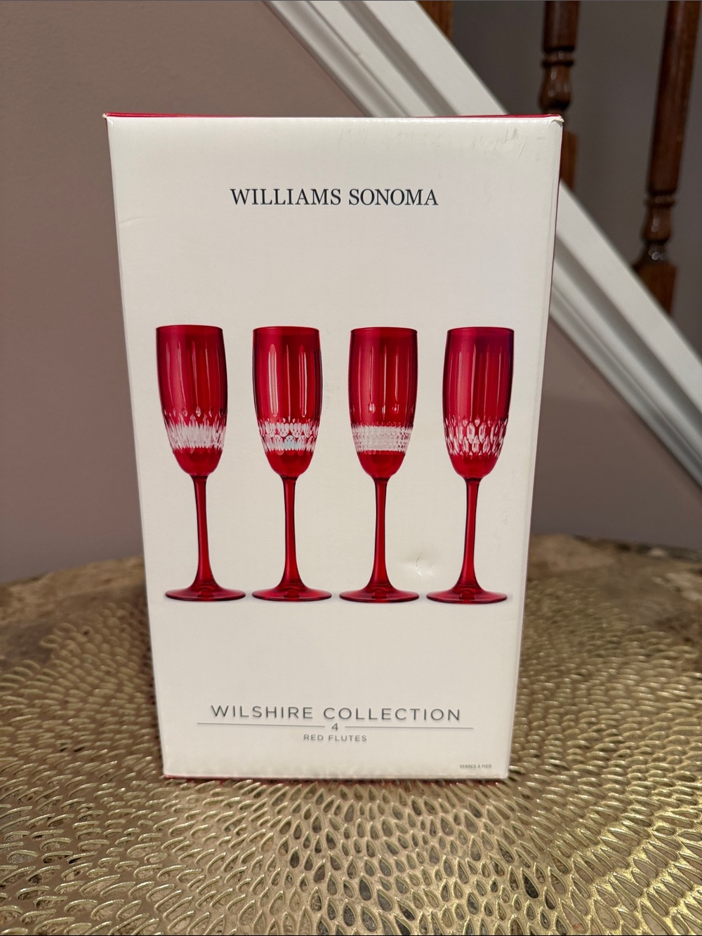 Williams Sonoma Wilshire Jewel Cut Champagne Flutes– Set of 4